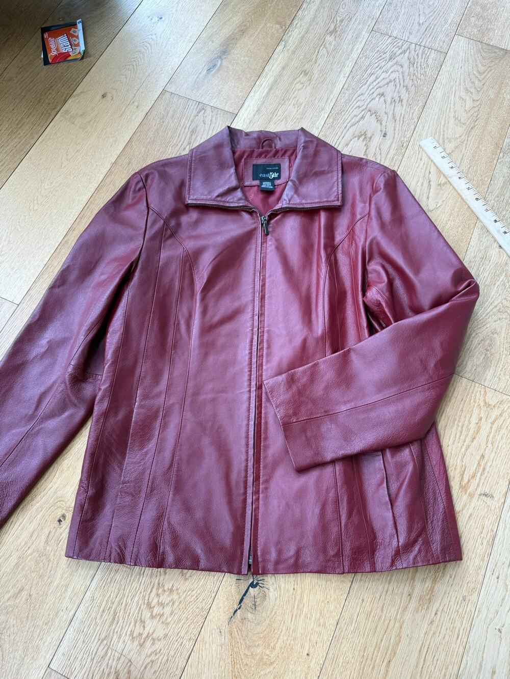 Vintage East 5th Women’s Red Genuine Leather Jacket Large 90s Y2K
